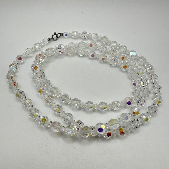 34" of ALL Aurora Borealis Crystal necklace! - Picture 3 of 13
